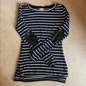 Pixley Striped Long Sleeve with Elbow Patches - S
